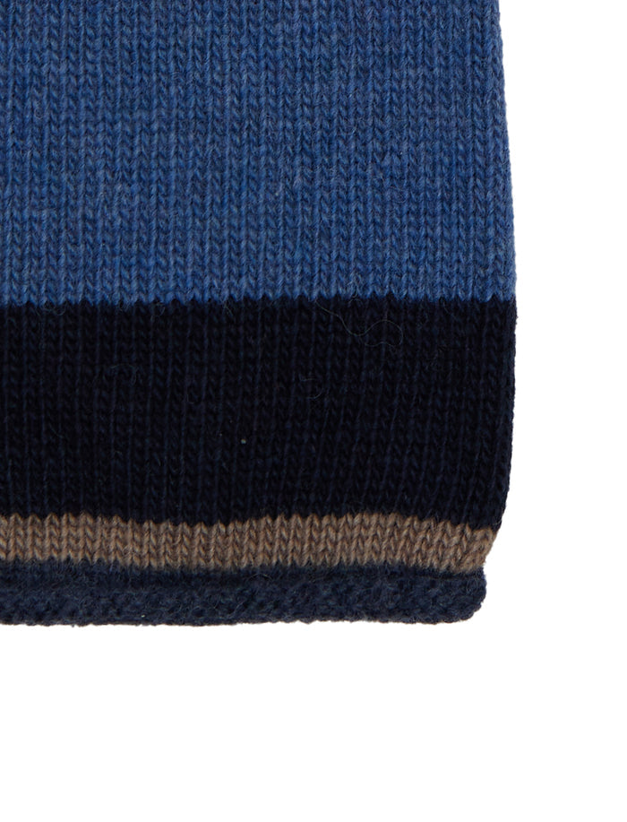 Guanti corti senza dita donna lana e cashmere blu righe multicolor - Gallo 1927 - Official Online Shop