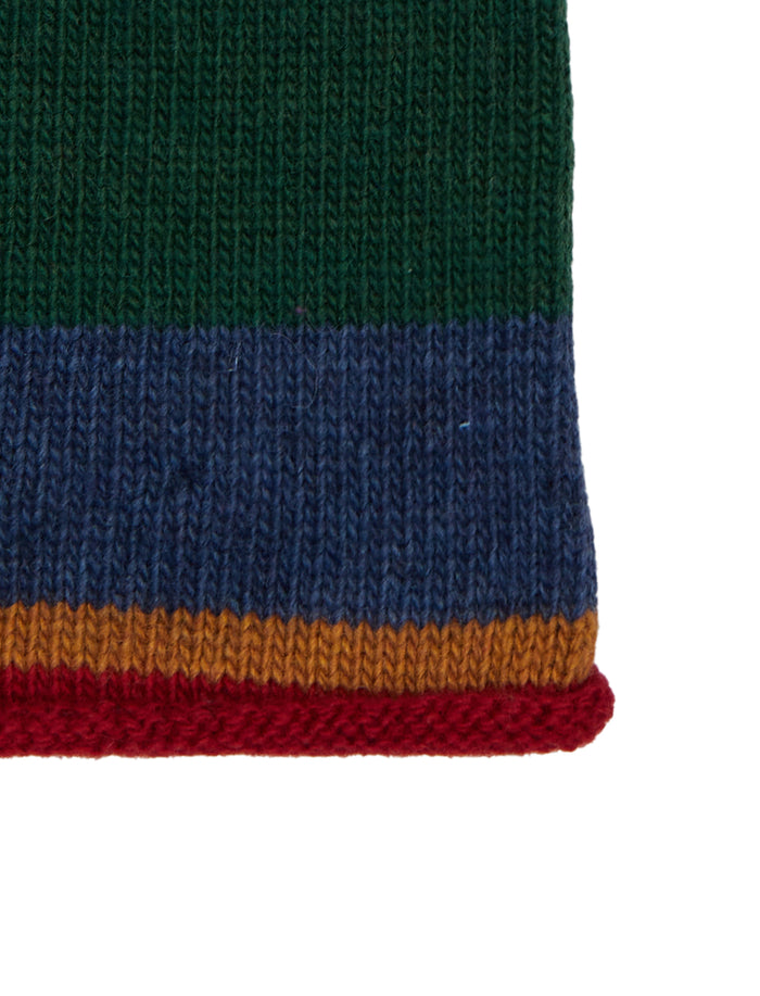 Guanti corti senza dita donna lana e cashmere blu righe multicolor - Gallo 1927 - Official Online Shop