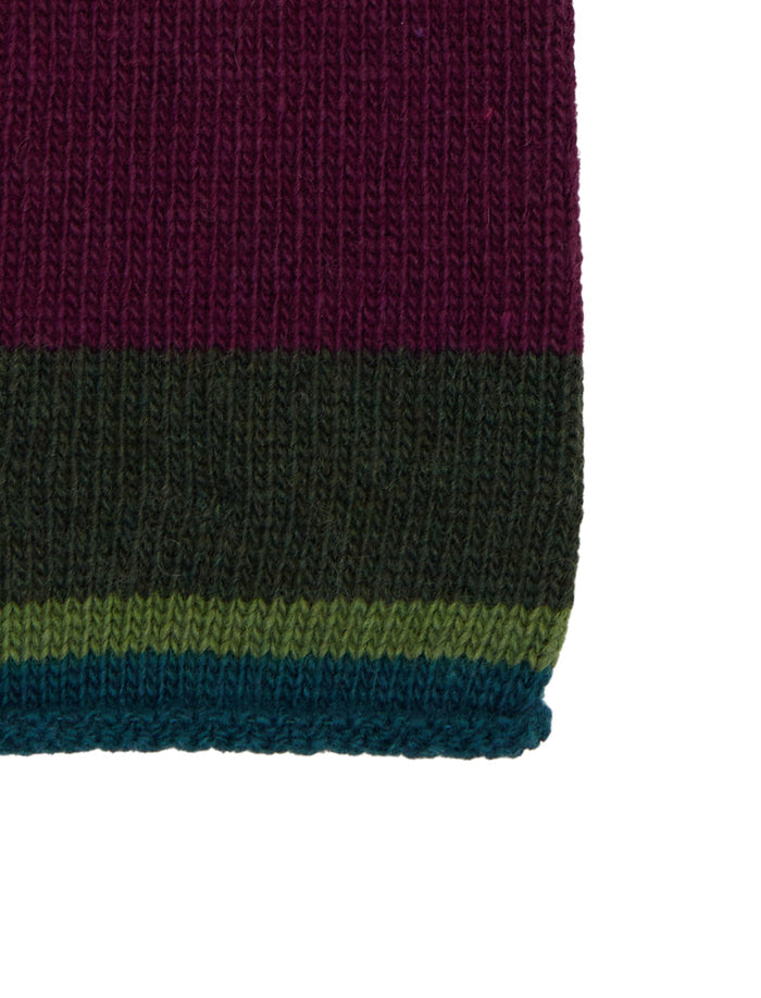 Guanti corti senza dita donna lana e cashmere verde righe multicolor - Gallo 1927 - Official Online Shop