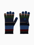 Guanto donna lana e cashmere blu righe multicolor - Gallo 1927 - Official Online Shop