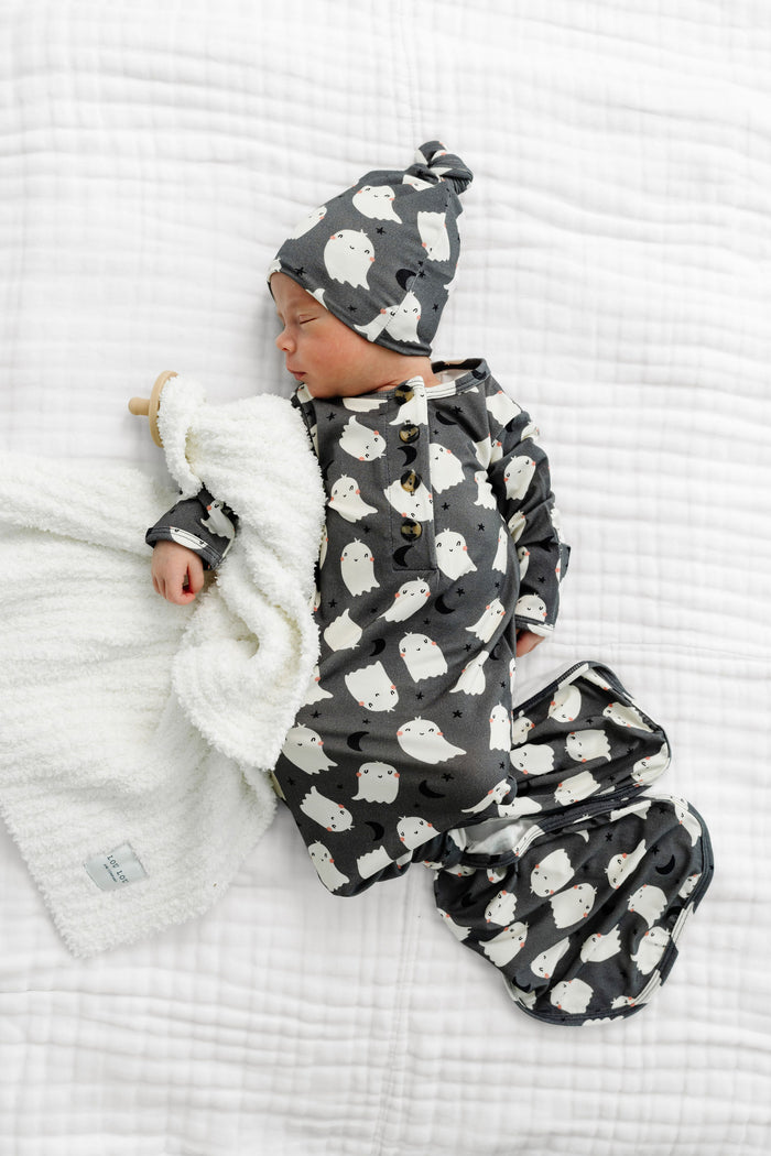 Happy Ghost Newborn Headband Bundle + Knotted Gown