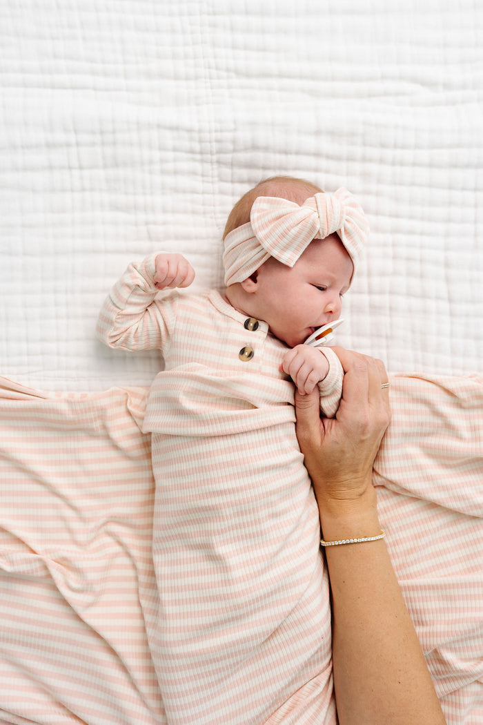 Harper Ribbed Newborn Headband Bundle (Gown)