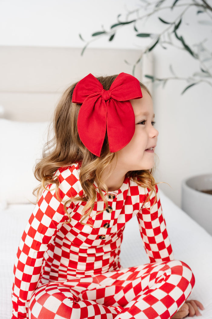 Heirloom Bow - Red Corduroy