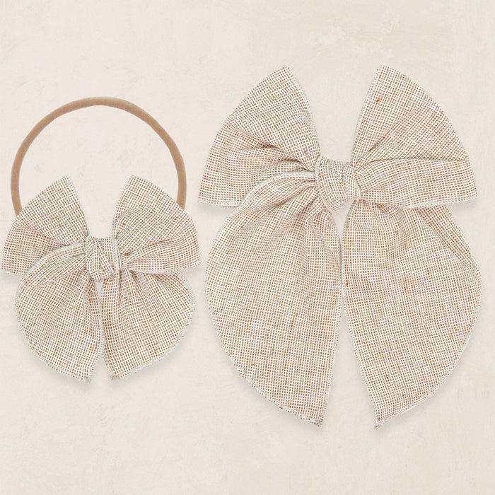 Heirloom Bow - Tan Chambray
