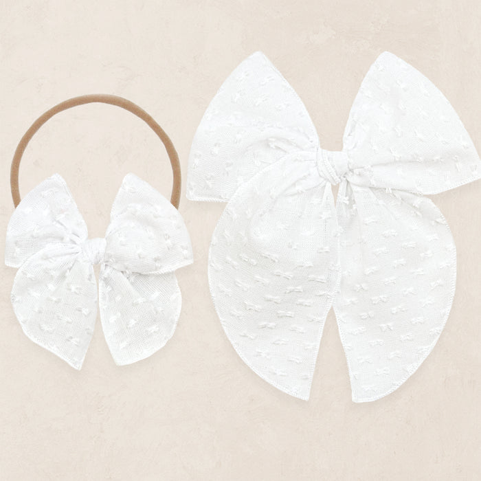 Heirloom Bow - White Swiss Dot