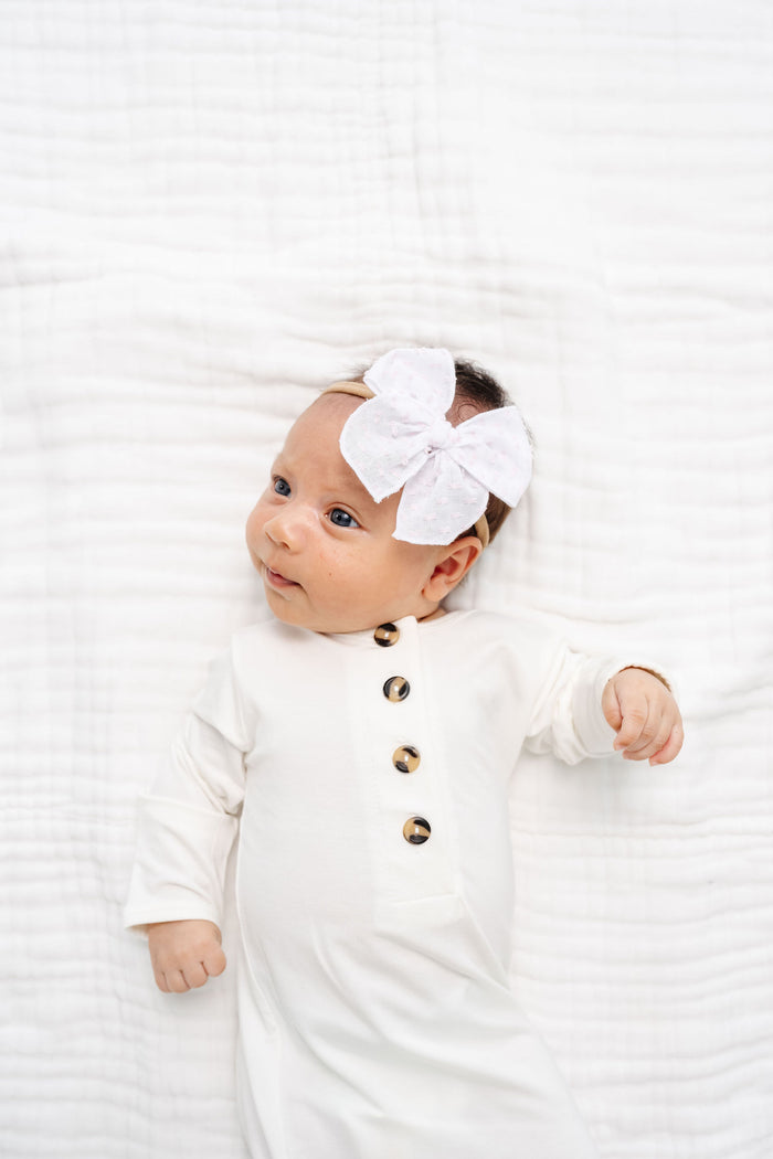 Heirloom Bow - White Swiss Dot