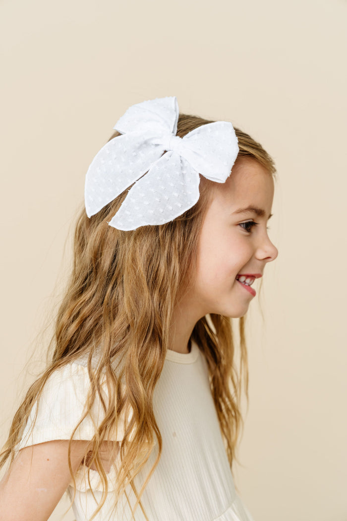 Heirloom Bow - White Swiss Dot