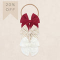 Heirloom Bow 3 Pack - Tan Gingham