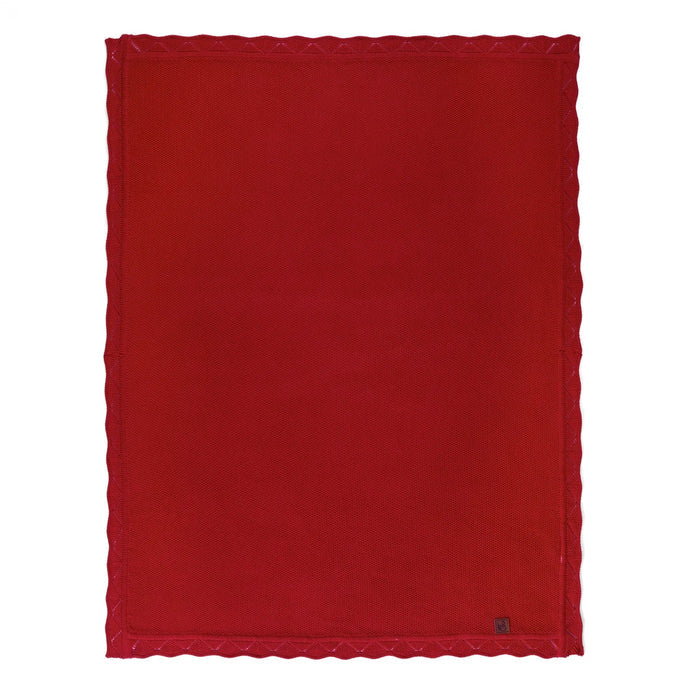 Heirloom Lace Knit Baby Blanket in Red Xmas