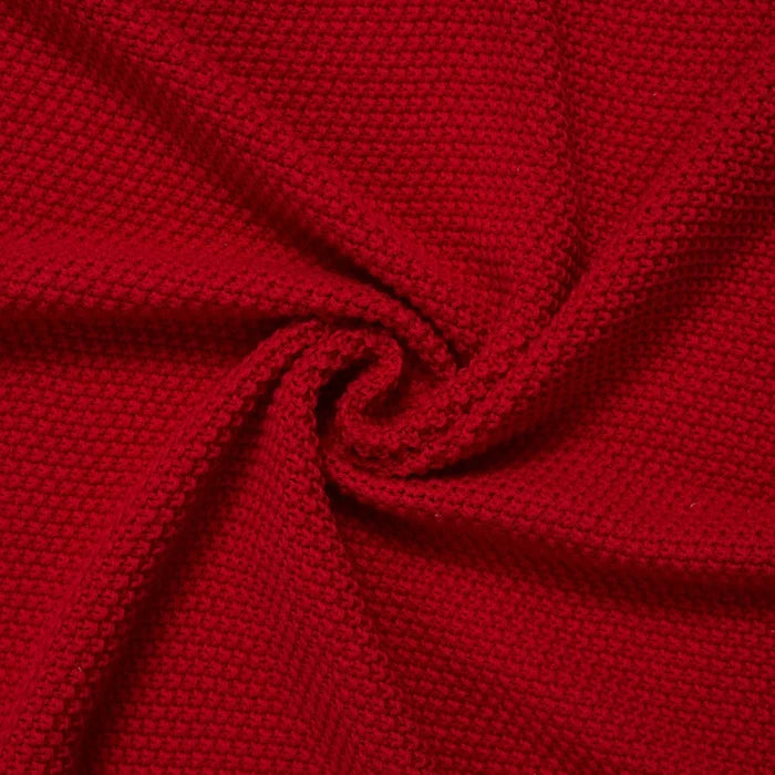 Heirloom Lace Knit Baby Blanket in Red Xmas