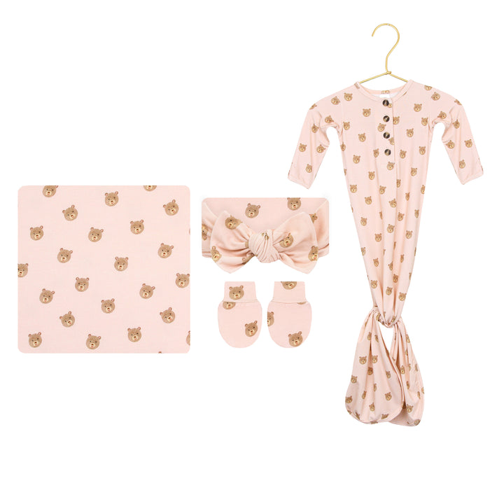 Honey Newborn Headband Bundle + Knotted Gown