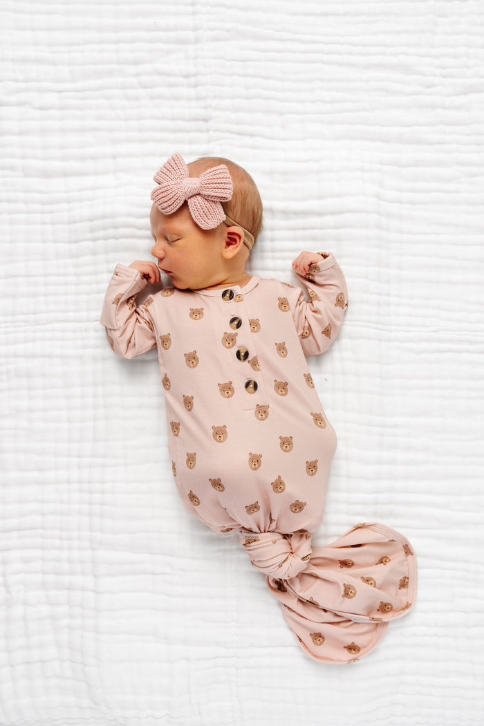Honey Newborn Headband Bundle + Knotted Gown