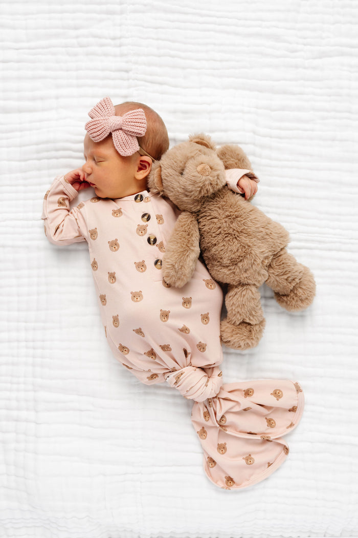 Honey Newborn Headband Bundle + Knotted Gown