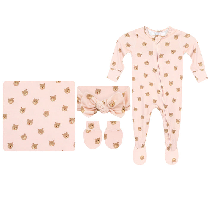 Honey Newborn Headband Bundle + Zipper Footie