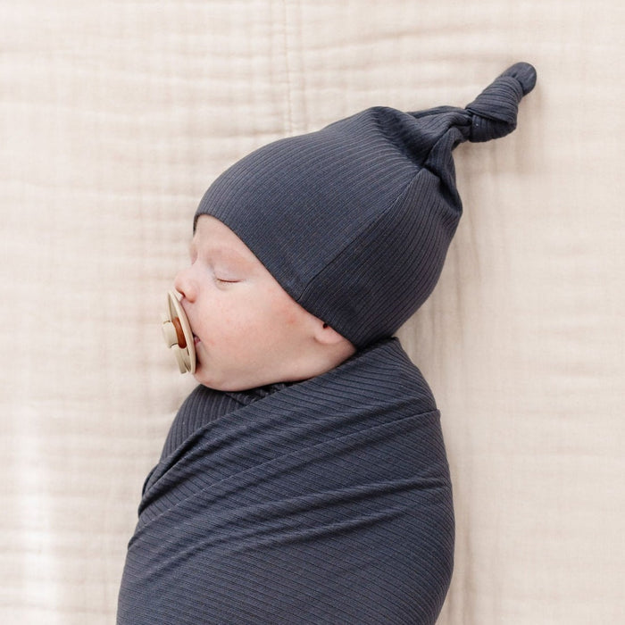 Hudson Ribbed Top Knot Hat