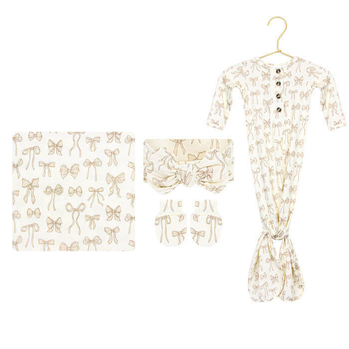Isla Newborn Headband Bundle + Knotted Gown