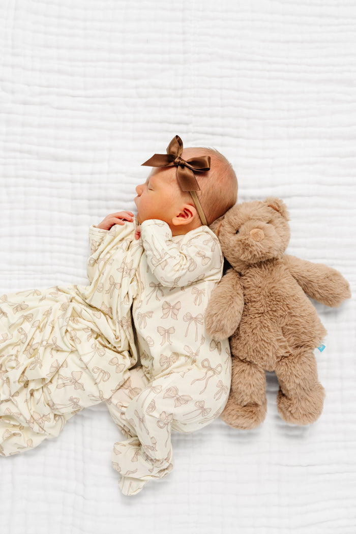 Isla Newborn Headband Bundle + Zipper Footie
