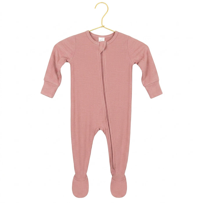 Jane Ribbed Zipper Footies