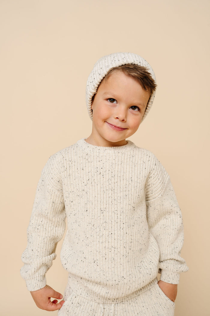 Knit Beanie - Cream Speckle