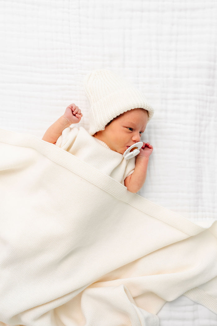 Knit Beanie - Ivory