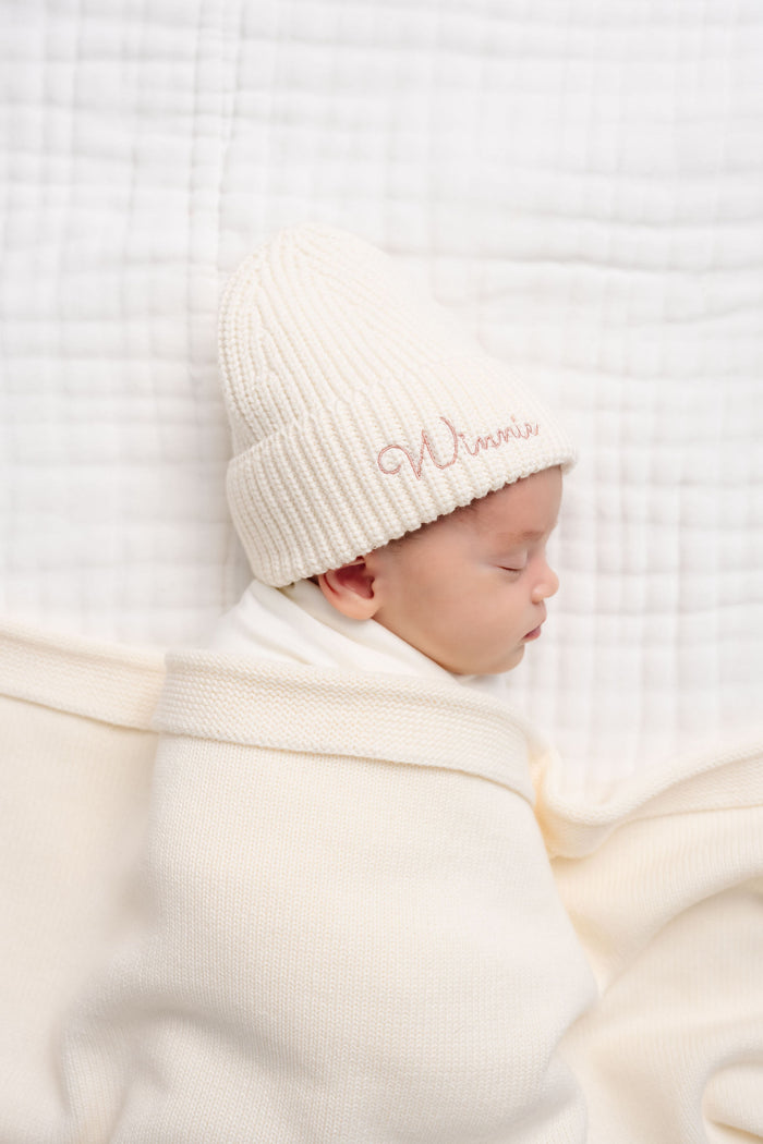 Knit Beanie - Tan