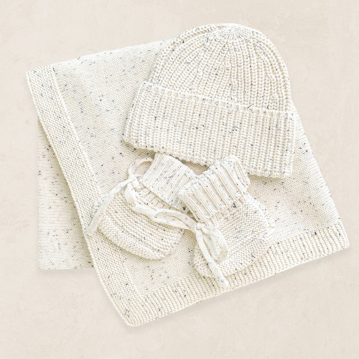 Knit Beanie Bundle - Cream Speckle