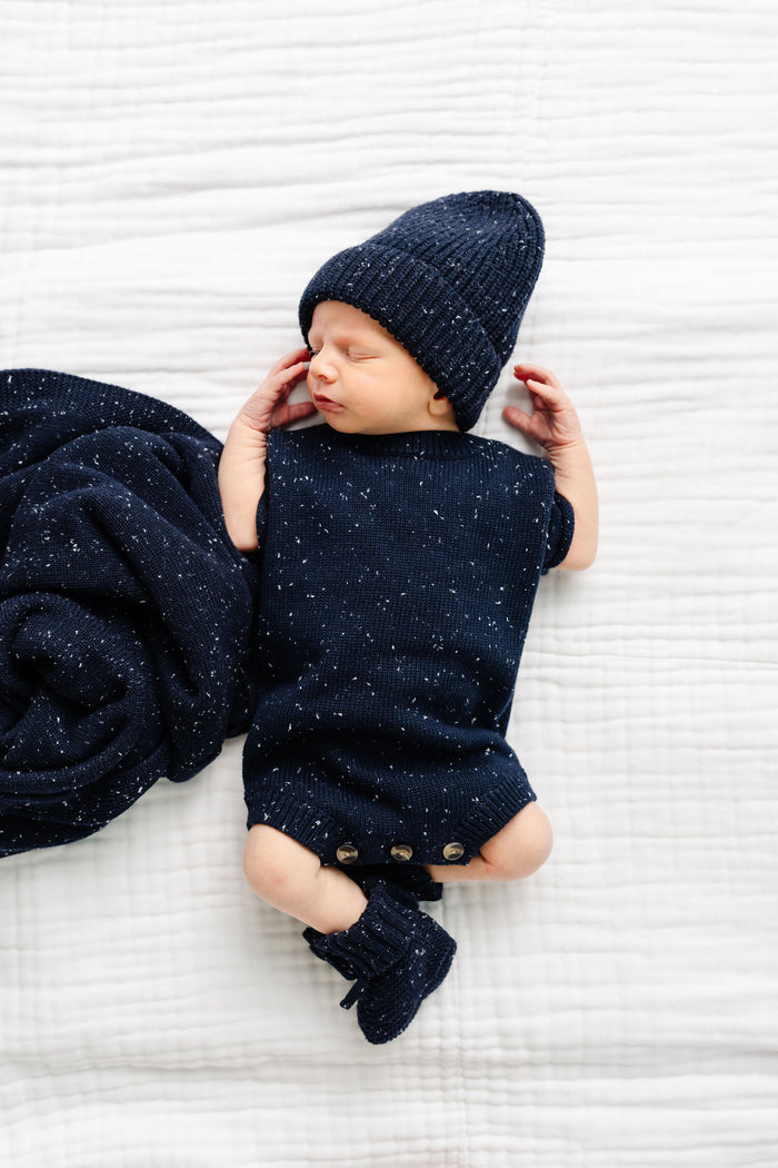 Knit Beanie Bundle - Navy Speckle