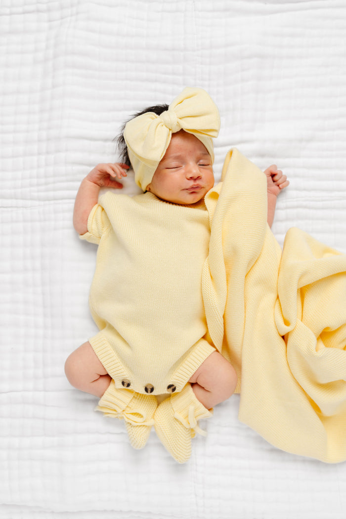 Knit Blanket - Butter Yellow