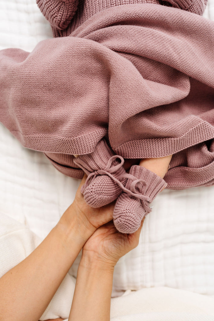 Knit Blanket - Mauve