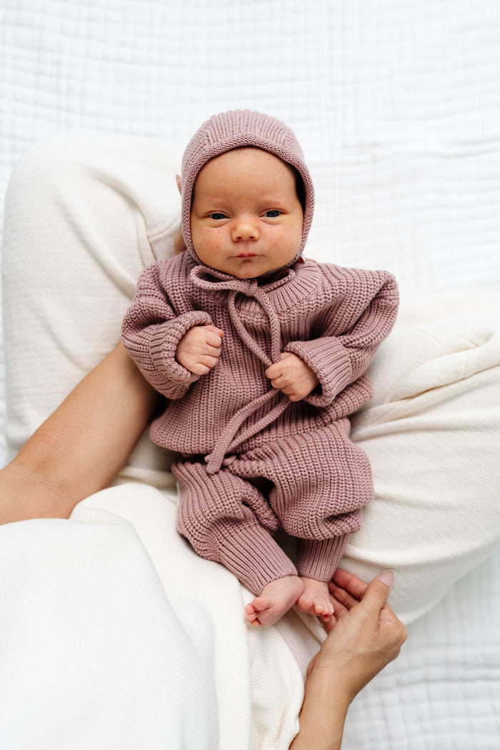 Knit Bonnet - Mauve