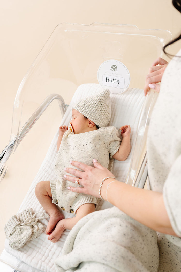 Knit Booties - Cream Speckle