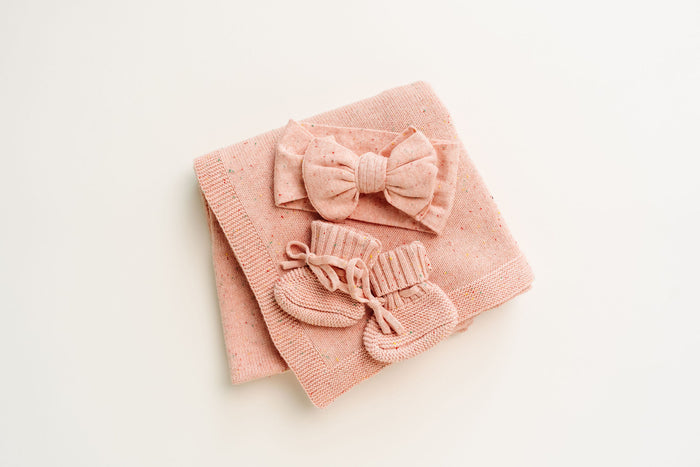 Knit Booties - Petal Speckle
