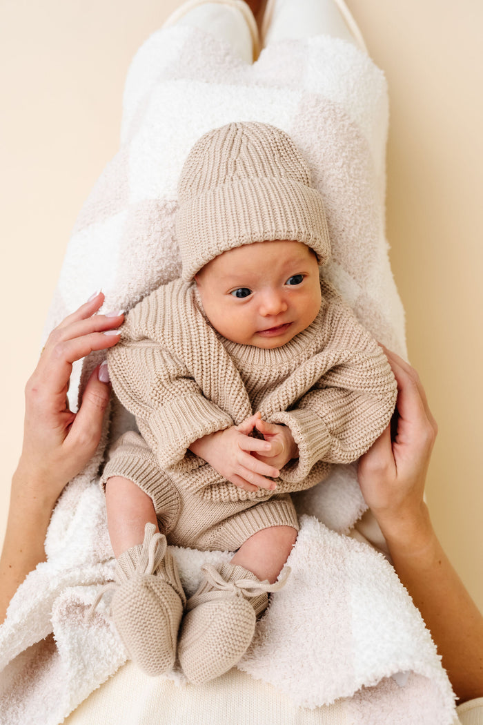 Knit Booties - Tan