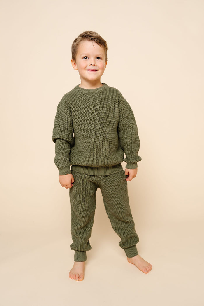 Knit Chunky Sweater - Olive