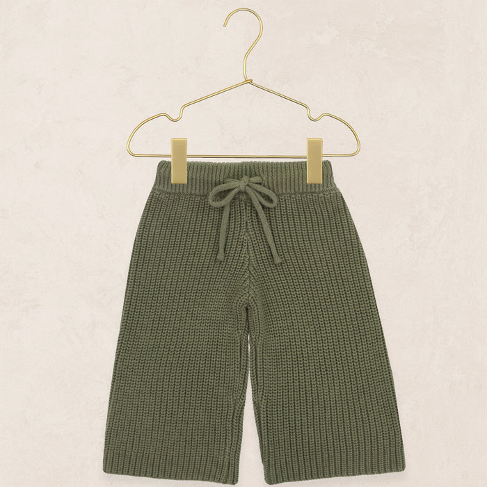 Knit Chunky Wide Leg Pant - Olive
