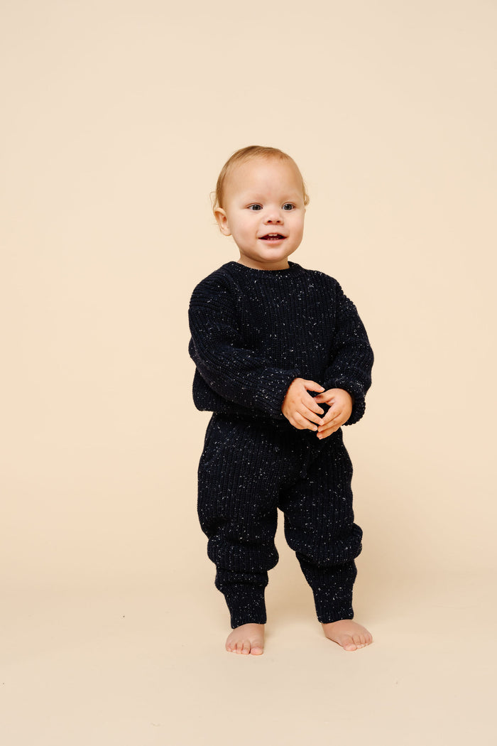 Knit Jogger Pant - Navy Speckle
