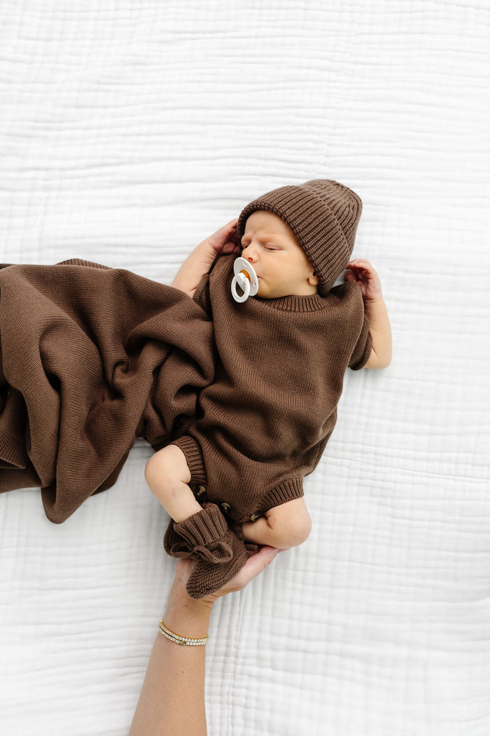 Knit Onesie - Cocoa