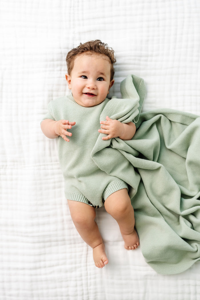 Knit Onesie - Sage