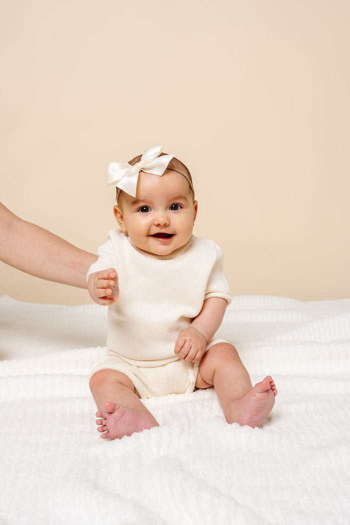Knit Shirt + Short Set - Ivory
