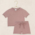 Knit Shirt + Short Set - Mauve