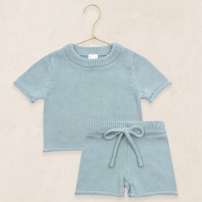 Knit Shirt + Short Set - Steele