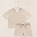 Knit Shirt + Short Set - Tan