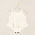 Knit Tank Onesie - Ivory Ruffle
