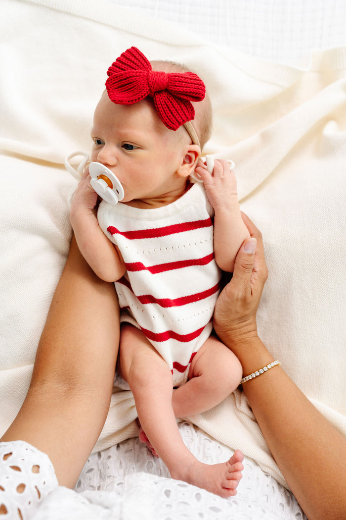 Knit Tank Onesie - Red Stripe