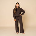 Knit Women's Chunky Wide Leg Pant - Cocoa