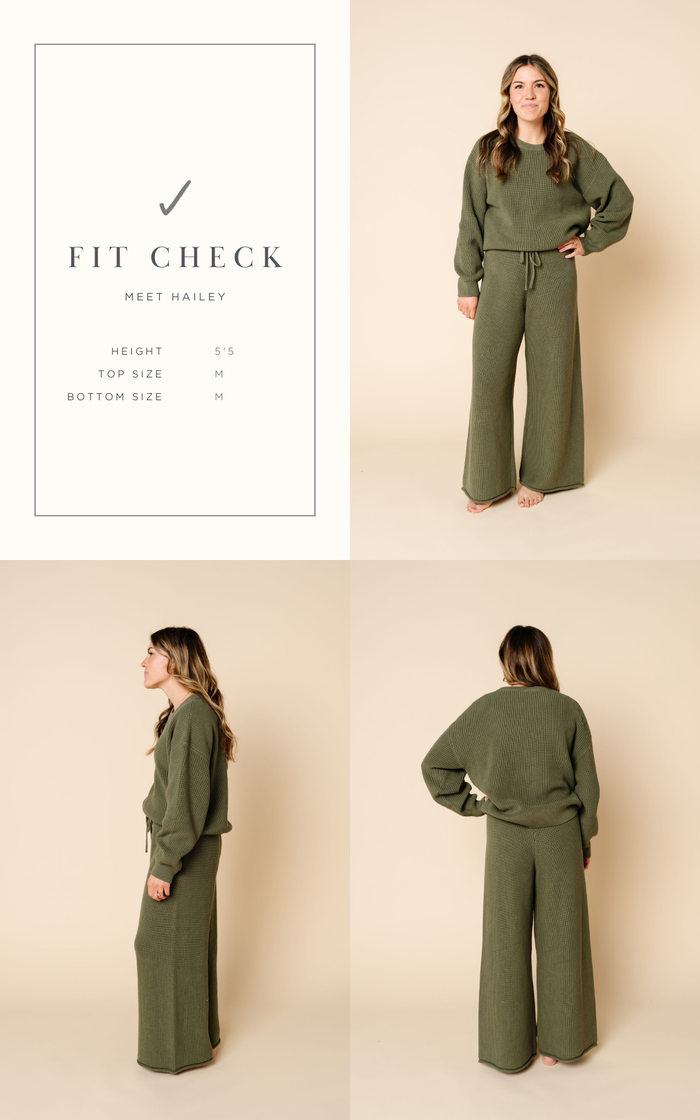 Knit Women's Chunky Wide Leg Pant - Cocoa