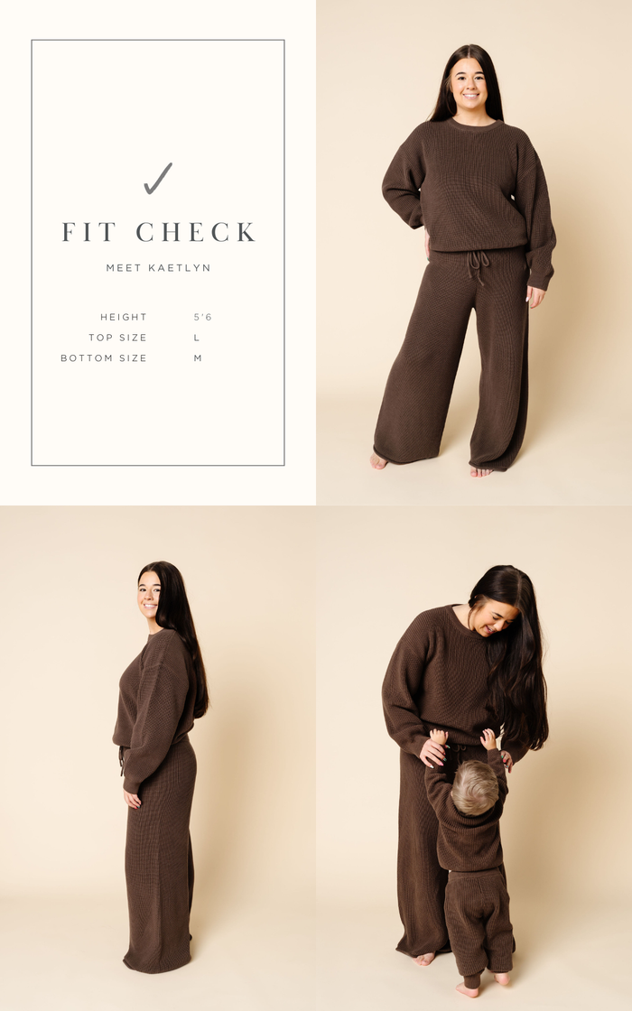 Knit Women's Chunky Wide Leg Pant - Olive