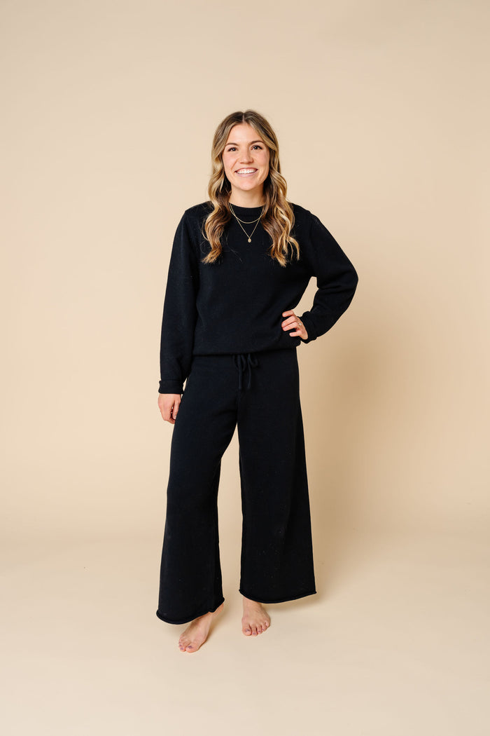 Knit Women's Sweater - Black
