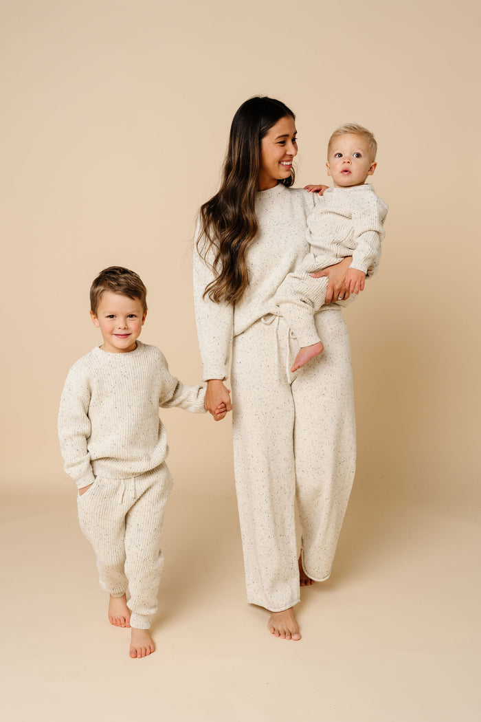 Knit Women's Sweater - Cream Speckle