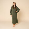 Knit Women's Sweater Maxi Dress - Olive